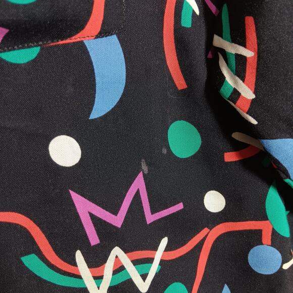 VTG 90's E. TEE Colorful Confetti Print Shirt Size Medium Oversized Long Sleeve - Picture 4 of 9